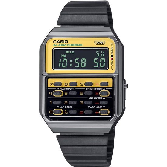 Casio Casio Collection Vintage CA-500WEGG-9BEF Horloge - Staal - Zwart - Ø 38 mm