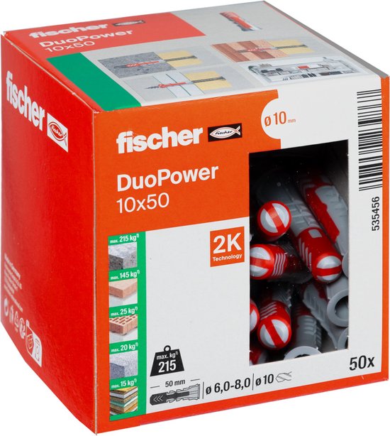 Fischer DUOPOWER 10x50 LD 2-componenten plug 50 mm 10 mm 535456 50 stuk(s) - Fischer