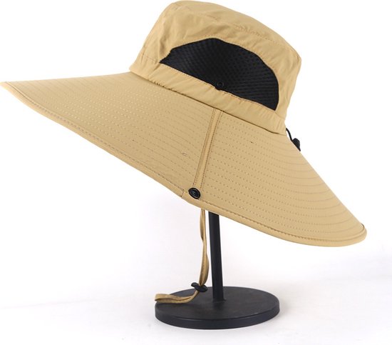 Brede rand zonnehoed voor mannen / vrouwen-zonnehoed-vissen hoed-UV-bescherming mannen Bucket Hats-vouwbare vissershoed-ademende Boonie hoed voor vissen, wandelen-Khaki