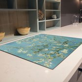 Inductiebeschermer Amandelbloesem - van Gogh | 90 x 52 cm | Keukendecoratie | Bescherm mat | Inductie afdekplaat