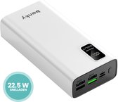 Banky - Powerbank - 30.000 mAh - 22.5W Quick Charge - 5 Poorten - Snelladen via USB-A en USB-C - geschikt voor Apple iPhone Samsung - Wit