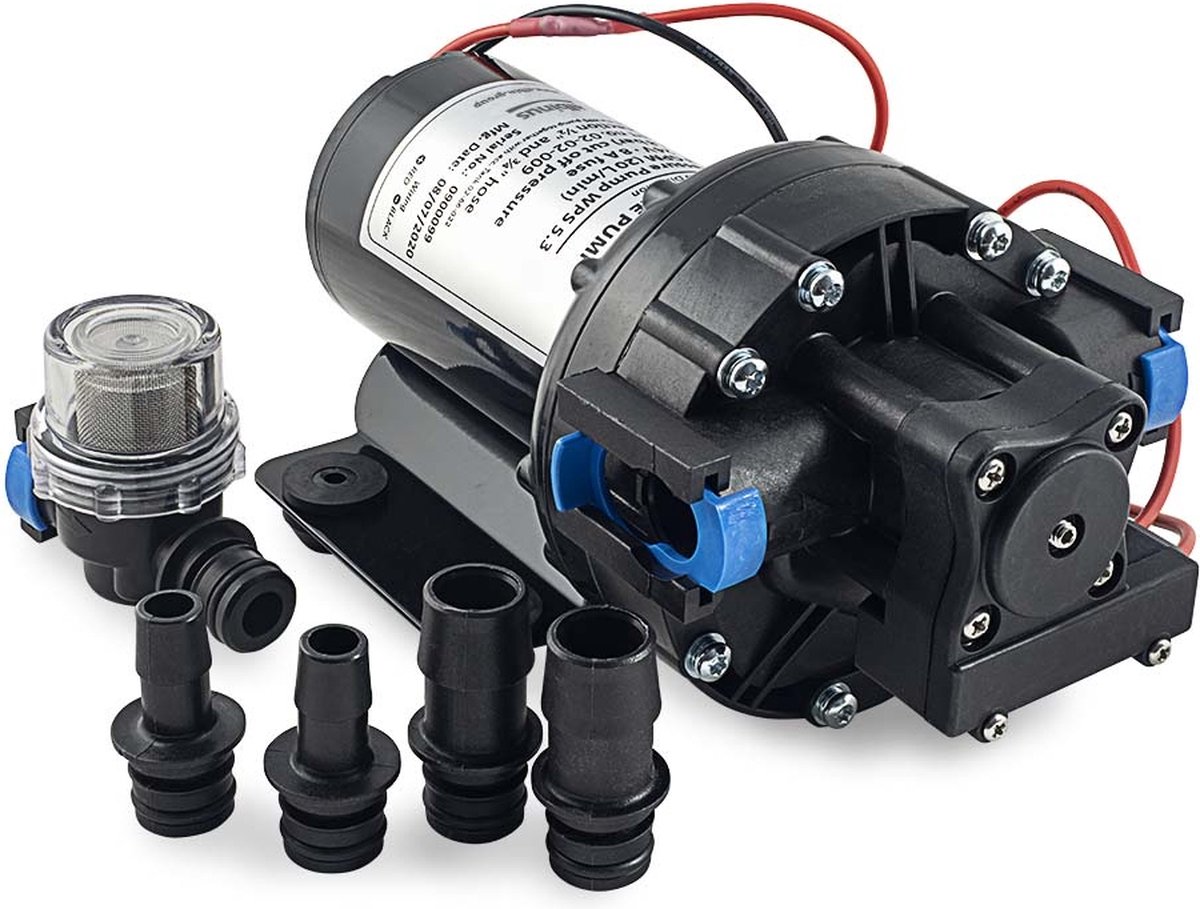 Albin Water Pressure Pump WPS 5.3 : 20l/m 12V 15A for hose 13mm 19mm
