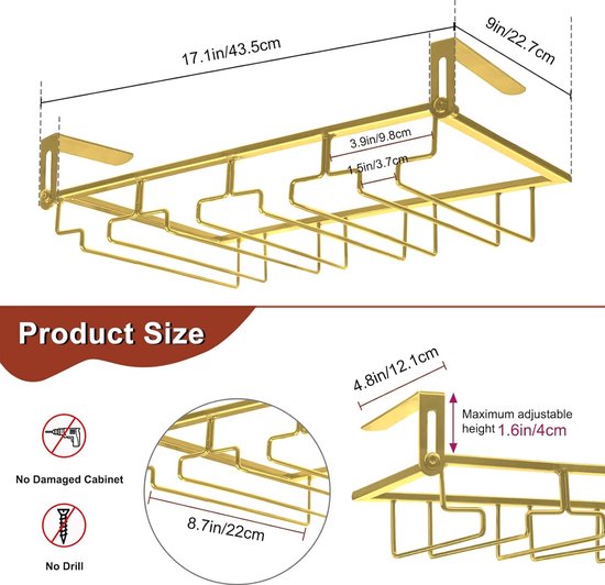 Tafel-wijnglashouder, standaard voor wijn en glazen, houten wijnglashouder voor keuken, woonkamer, eetkamer en bar, ruimtebesparend ontwerp, 24 x 23 cm