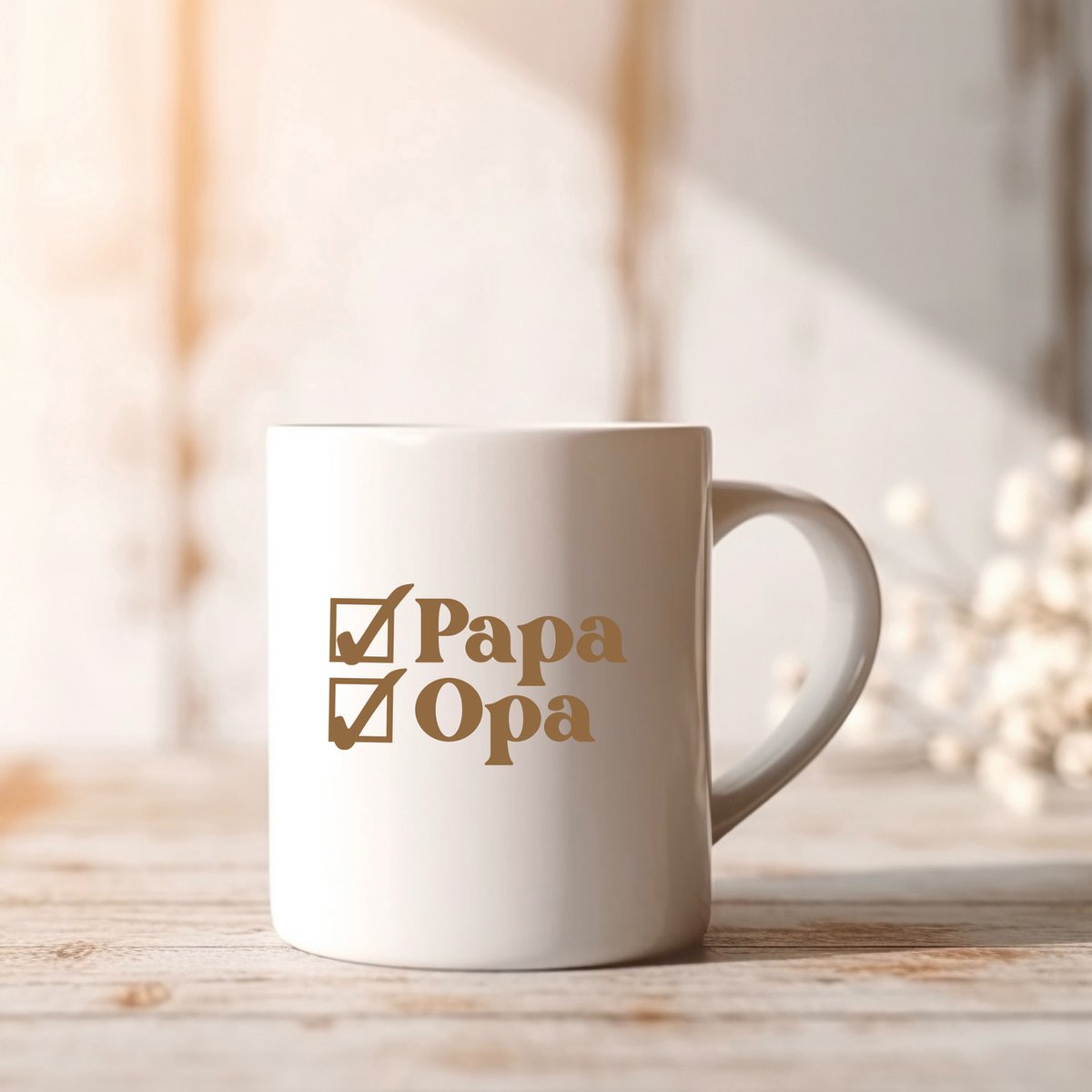 Mok Papa Opa - Mok met tekst van Papa naar Opa met vinkje - Leuke aankondiging van jullie zwangerschap