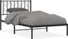 vidaXL - Bedframe - met - hoofdbord - metaal - zwart - 100x200 - cm