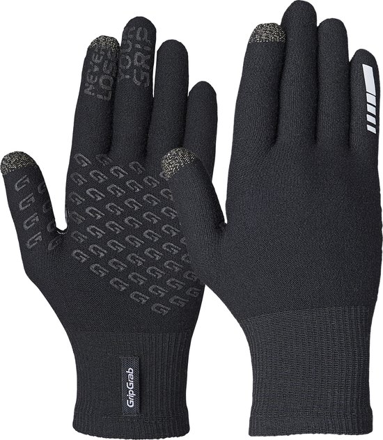 GripGrab - Primavera 2 Merino Lente Herfst Fietshandschoenen Touchscreen Liner Handschoenen met Merinowol - Zwart - Unisex - Maat XL/XXL