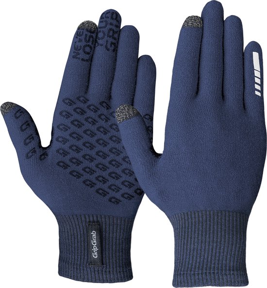 GripGrab - Primavera 2 Merino Lente Herfst Fietshandschoenen Touchscreen Liner Handschoenen met Merinowol - Navy Blauw - Unisex - Maat XL/XXL