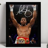 Anthony Joshua Ingelijste Handtekening – 15 x 10cm In Klassiek Zwart Frame – Gedrukte handtekening – Boxing - World Champion - Belt - England