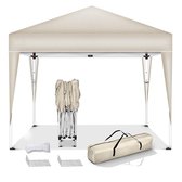 Tente de fête - Tentes de fête - Pavillon 3x3 - Pliable et facile à monter - Résistant aux intempéries - Toit étanche - Beige