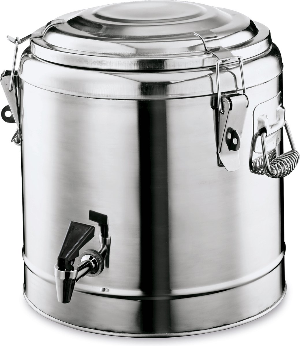Thermische container, roestvrijstalen thermoscontainer, geïsoleerde drankdispenser - voor eten et drank, voor transport, 8L