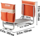 HandyHaven® - Tuinknieler - Tuin stoel - Tuinieren - Met Tuingereedschap zakken - Opvouwbaar - Comfort - Oranje - Lengte 60CM - Breedte 31CM - Hoogte 49CM