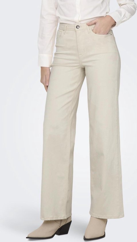Only Jeans Onlmadison Blush Hw Wide Dnm Cro No 15310632 Écru Taille Femme - W30