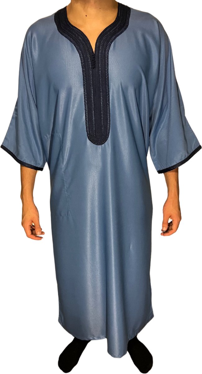 TheDjellaba Djellaba Royale Heren Lichtblauw Donkerblauw Maat M bol