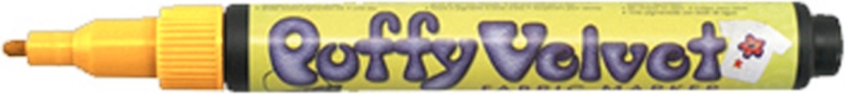 Marvy Uchida textielstift neon oranje - Puffy Velvet marker voor stof.