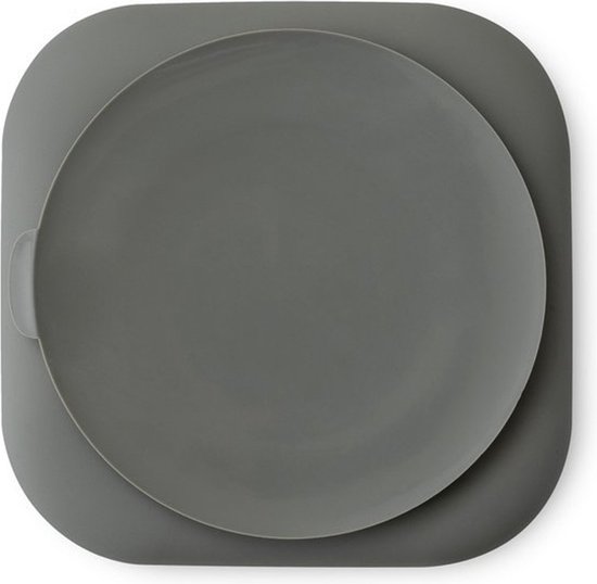 Baby bord siliconen met zuignap - grijs - kraamcadeau van Eco Monkey — afbeelding 4