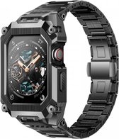 SUPCASE UB Steel Apple Watch 45MM / 44MM Boîtier avec bracelet à maillons Zwart