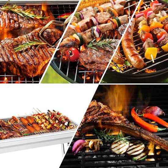 Houtskoolbarbecue, campinggrill, houtskool, opvouwbare grill, draagbare grill, voor camping, tuin, picknick, feest, 73 x 33 x 71 cm, voor 5-10 personen van Clic-Trade GmbH — afbeelding 5