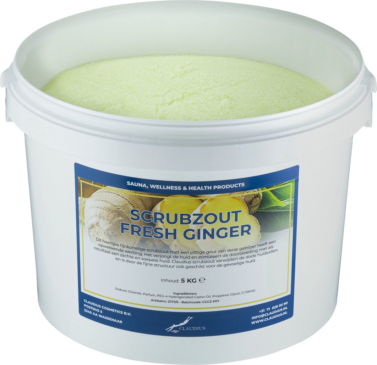 Goedkoopste Scrubzout Fresh Ginger 5 kg - Hydraterende Lichaamsscrub - frisse gember