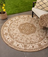 Rond Vintage buitenkleed - Flip Agnes lichtbruin 160 cm rond