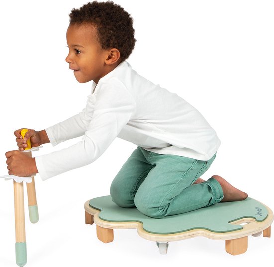 Janod Sweet Cocoon - Rijdend Blad - Het Eerste Skateboard Voor Kinderen - Inclusief 2 Houten Stokken Om Te Leren Sturen - Stimuleert Kinderen Om Evenwicht, Coördinatie En Beweging Te Leren - Geschikt Vanaf 4 Jaar van Janod — afbeelding 4