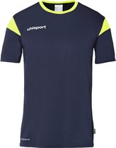 Uhlsport Squad 27 Shirt Korte Mouw Kinderen - Marine / Fluogeel | Maat: 152