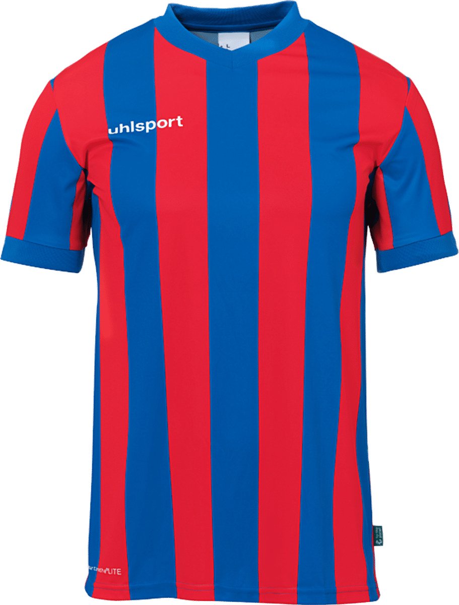 Uhlsport Stripe 2.0 Shirt Korte Mouw Heren - Royal / Rood | Maat: 2XL