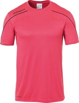 Uhlsport Stream 22 Shirt Korte Mouw Heren - Roze / Zwart | Maat: 3XL