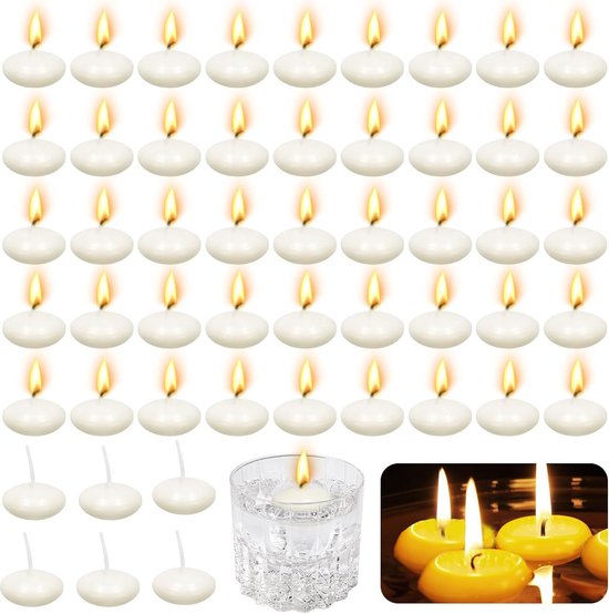 Floating Candles - 50 Stuks - Drijvende Kaarsen - Ongeparfumeerd - Drijven - Kaarsen
