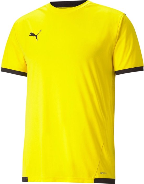 Puma Teamliga Shirt Korte Mouw Kinderen - Geel / Zwart | Maat: 128