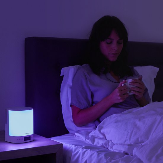 Wake-Up Scents - Wake-up Light - Lichtwekker Met Radio - Simulatie Van Zonsondergang - Aroma Diffuser - 6 Natuurlijke Geluiden - Nacht Lamp