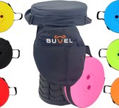 Buvel® Opvouwbare kruk - Kruk - Krukje - Inklapbaar - Telescopisch - Visstoel - Verstelbaar - Voetensteun - Roze - Rond met kussen