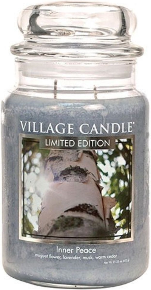 village candle Large Jar Inner Peace Grijs