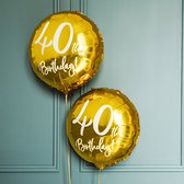 Partydeco - Folieballon 40 Birthday Goud 45 cm