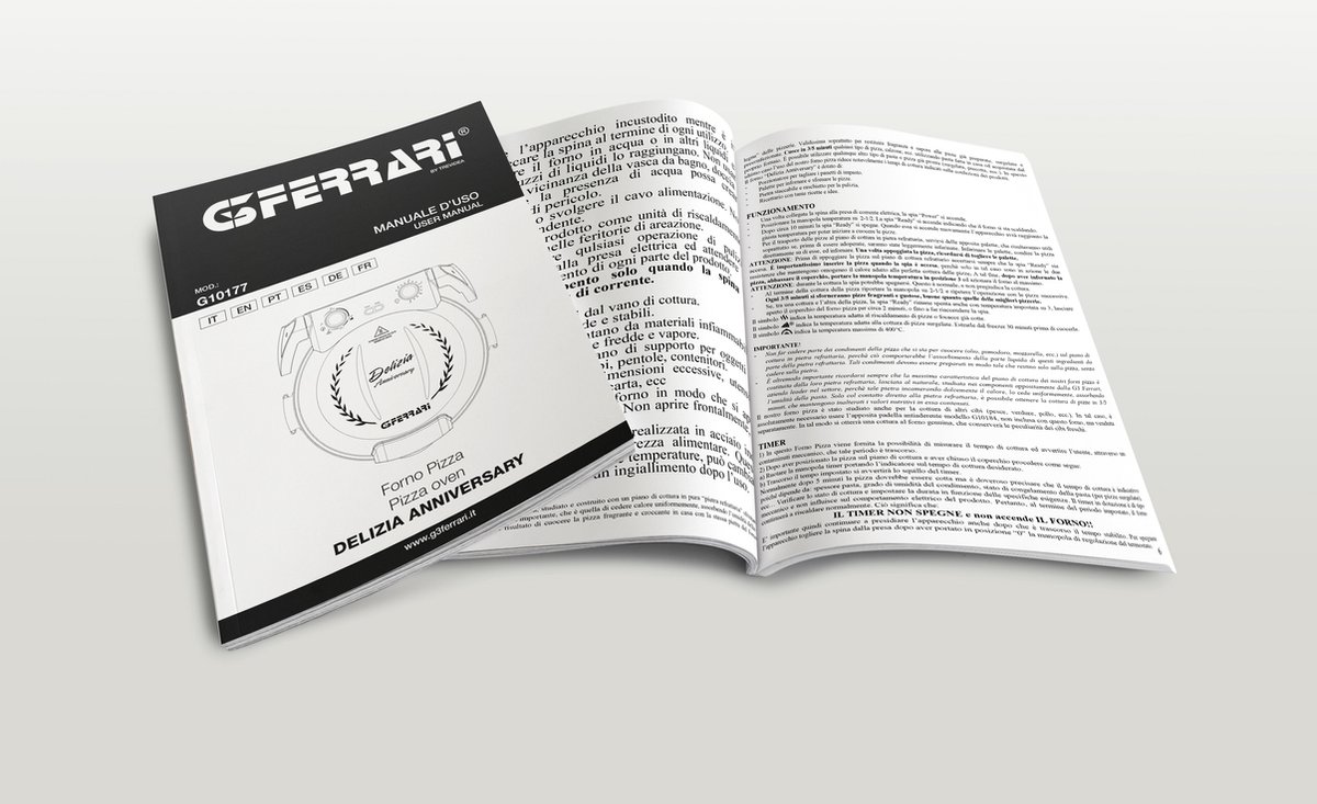 G3 Ferrari Delizia Anniversary - Pizzaoven - 400°C - Uitneembare Pizzasteen Ø31 cm - 1200W - Zwart – foto 6