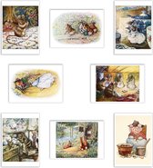 Ansichtkaarten - Beatrix Potter - Set van 8 kaarten met dieren (muizen, katten, konijnen) - Leuke Post
