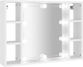 vidaXL Armoire à miroir avec éclairage LED Blanc 76 x 15 x 55 cm