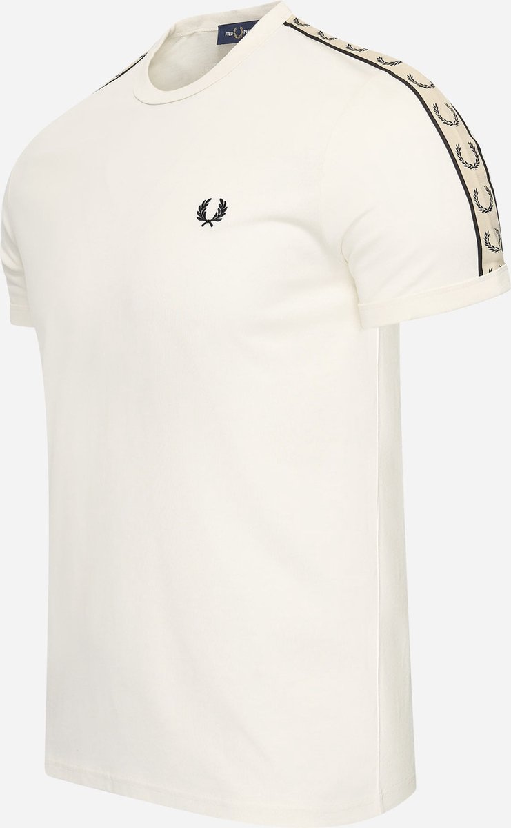 Fred Perry Contrast tape ringer t-shirt ecru Zwart