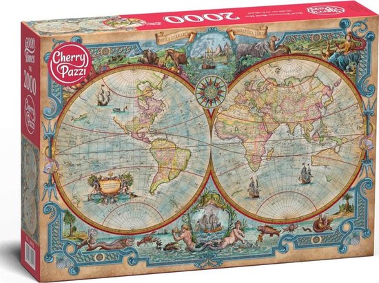 Foto: Great discoveries world map puzzel 2000 stukjes