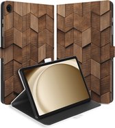 Uniek Samsung Galaxy Tab A9 Plus Tablethoesje Wooden Cubes Design | B2C Telecom