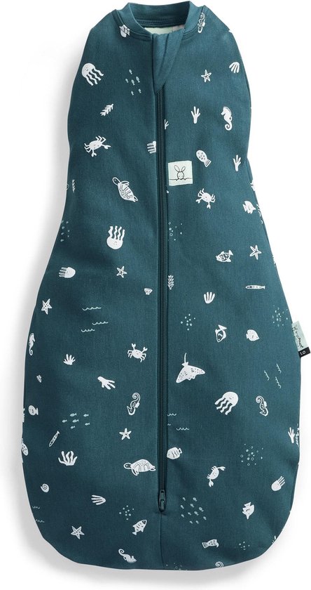 Ergopouch Cocoon inbaker slaapzak - 0,2 Tog - Slaapzak Baby - Inbakerslaapzak - Slaapzakken- Zomerslaapzak - Slaapzak 80 cm - Ocean
