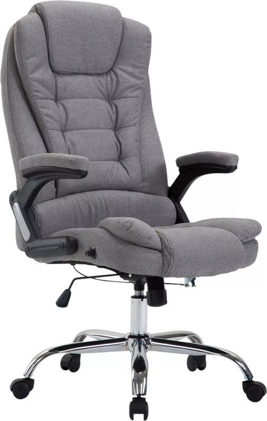 In And OutdoorMatch Premium Bureaustoel Biancamaria Mike - stof - Lichtgrijs - Op wielen - Ergonomische bureaustoel - Voor volwassenen - In hoogte verstelbaar