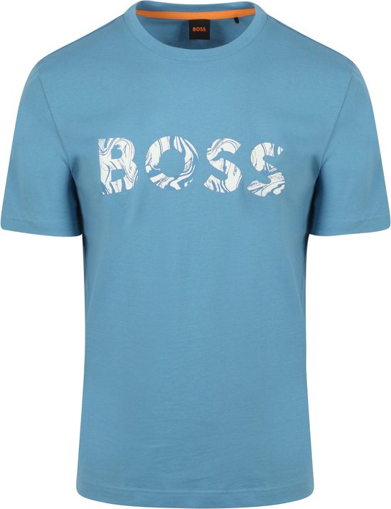 BOSS - T-shirt Bossocean Blauw - Heren - Maat XXL - Regular-fit