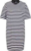 Urban Classics - Oversized Striped Tee Korte jurk - L - Wit/Zwart