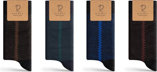 RAFRAY Socks - Premium Bamboe Sokken in Cadeaubox - Klassieke Sokken - Premium Bamboo Socks in Gift box - 4 Paar - Maat 40-44