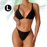Livano Bikini Femme – Bikini Filles – Maillot de Bain – Push Up – Maillot de Bain Maillots de bain – Nager – Set Sexy – Haut et Bas – Zwart – Taille L