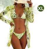 Livano Bikini Dames - Meisjes Bikini - Badpak - Push Up - Vrouwen Badkleding - Zwemmen - Sexy Set - Top & Broekje - Groen - Maat XL