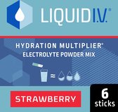 Liquid I.V. ® Hydration Multiplier ® Elektrolyten Poeder - Strawberry Flavour - gemakkelijk te openen stick, gebruik met 500 ml water - 6 sticks