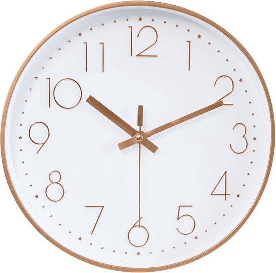 Klok - Horloge Murale - Horloge Murale - Horloge de Cuisine - Klok de Luxe - Trotteuse Flottante - Lumineuse - 30 cm - Quartz - Silencieuse