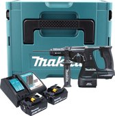 Makita DHR 243 RGJ B Accu combihamer 18 V 2.0 J SDS-Plus zwart + 2x accu 6.0 Ah + lader + snelspanboorhouder + Makpac