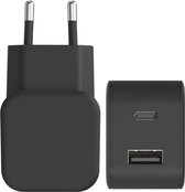 USB C Adapter oplader USB stekker 25W - Oplader - Snellader - Universeel - Zwart